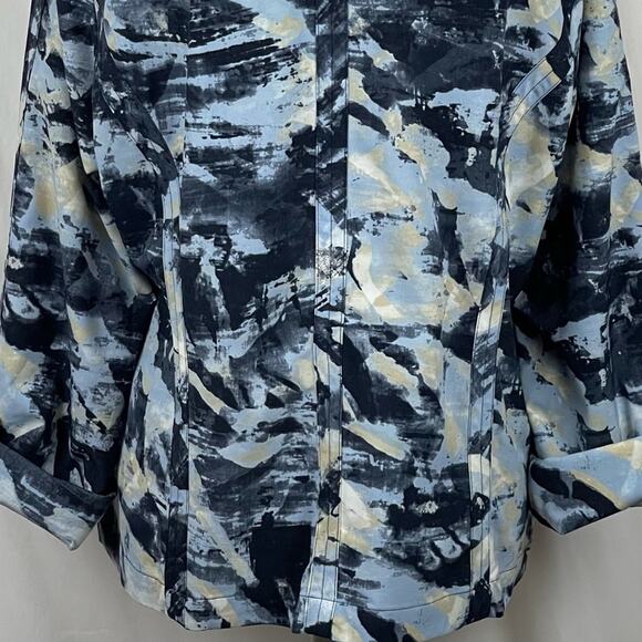 Chico’s Navy, White, Blue and Tan Print GorpCore Jacket NWOT Size 12 - Picture 6 of 12